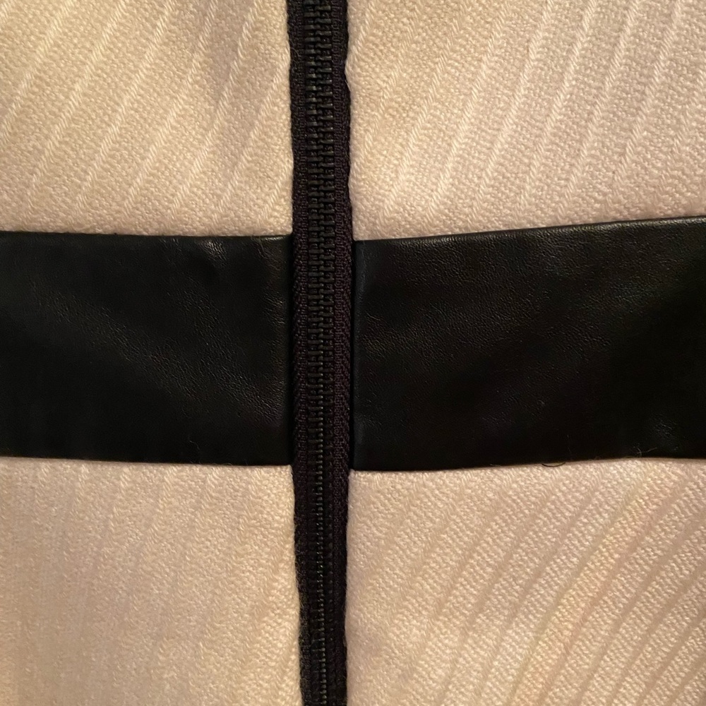 Milly of New York Leather Trim Knit Dress, Size 10 - Picture 12 of 16